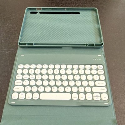 Green Bluetooth Keyboard Folio Case with Integrated Stand for Tablet