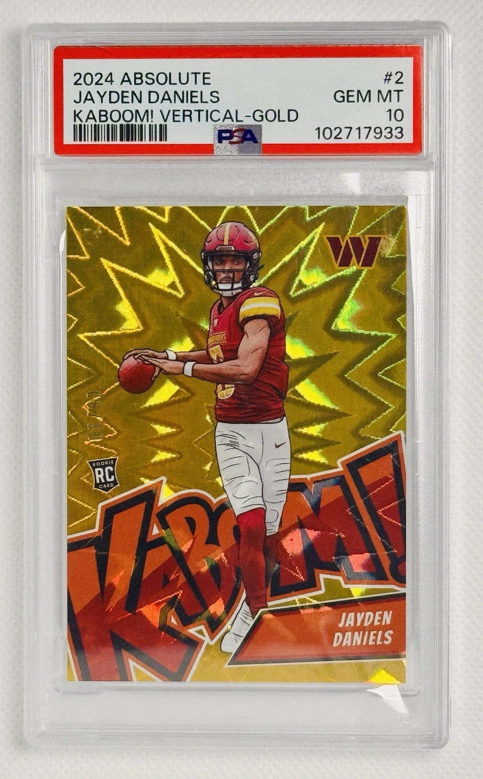 Jayden Daniels Panini Absolute Kaboom! Vertical #2 Gold