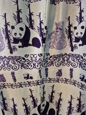 Kathmandu Imports Panda Print Harem Pants purple White Boho Joggers Women OS