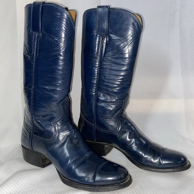 Vintage Dixon Boot Company Womens Calf  Leather Navy Boots 7B