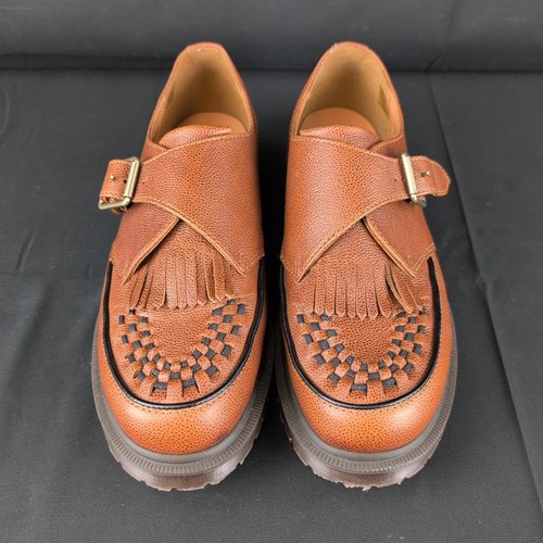 Dr. Doc Martens Ramsey Monk KLT Creepers in pelle marrone da uomo taglia 11 NUOVO - Foto 2 di 12