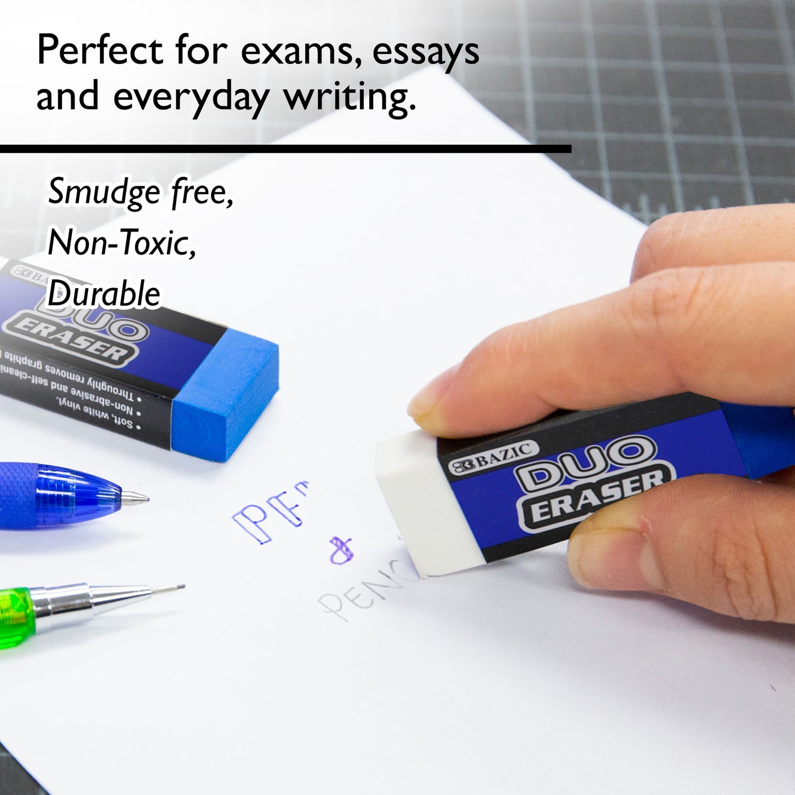 BAZIC Two-Tone Eraser (4/Pack), pack of 24