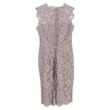 Valentino Lace Knee Length Dress In  Cotton Women Grey Size 38