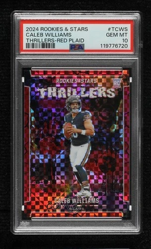 2024 Panini Rookies & Stars Thrillers Red Plaid Caleb Williams PSA 10 GEM MT RC