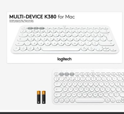 Logitech K380 Multi-Device Bluetooth Keyboard for Mac-White-New Sealed In Box
