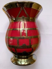 silbermontur Bavaria Art Deco Vase silver overlay Vintage Edelstein Rarität