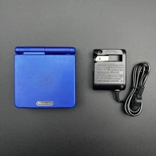 Nintendo Game Boy Advance SP AGS-001 Cobalt Blue Handheld Console with Charger