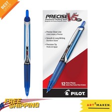 Precise V5 RT Refillable Rolling Ball Pens  0.5 mm Extra Fine, Blue, 12-Pack