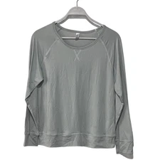 FLORA NIKROOZ WOMENS SMALL LIGHTWEIGHT LONG SLEEVE PAJAMA TOP ONLY GREY 