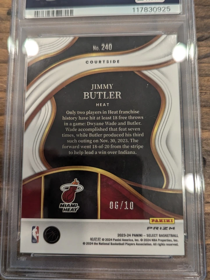 2023 Panini Select Jimmy Butler Courtside Gold Disco Prizm #240 PSA 10 Pop 1! - Image 2 of 2