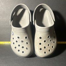 Crocs Classic Clog Gray Unisex Kids Slip-On Breathable Shoes, Size J2