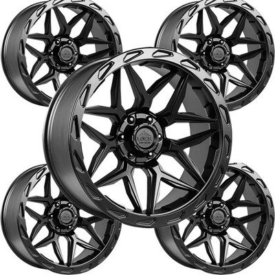 (Set of 5) Lock Off-Road Matrix 20x9 5x5''/5x5.5'' +0mm Matte Black Wheels Rims