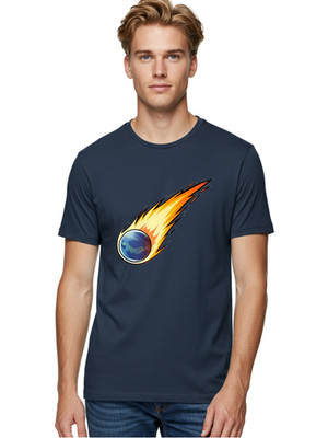 Earth-Meteor Mens Graphic Tee, 100% Cotton, Casual Summer Wear