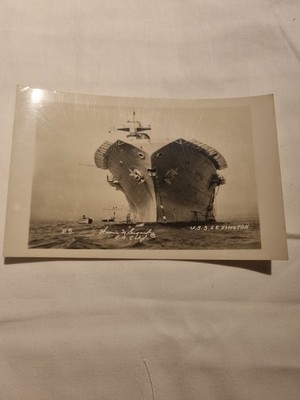 RARE VINTAGE Postcard U.S.S. Lexington U.S. Navy Aircraft Carrier USA 1925