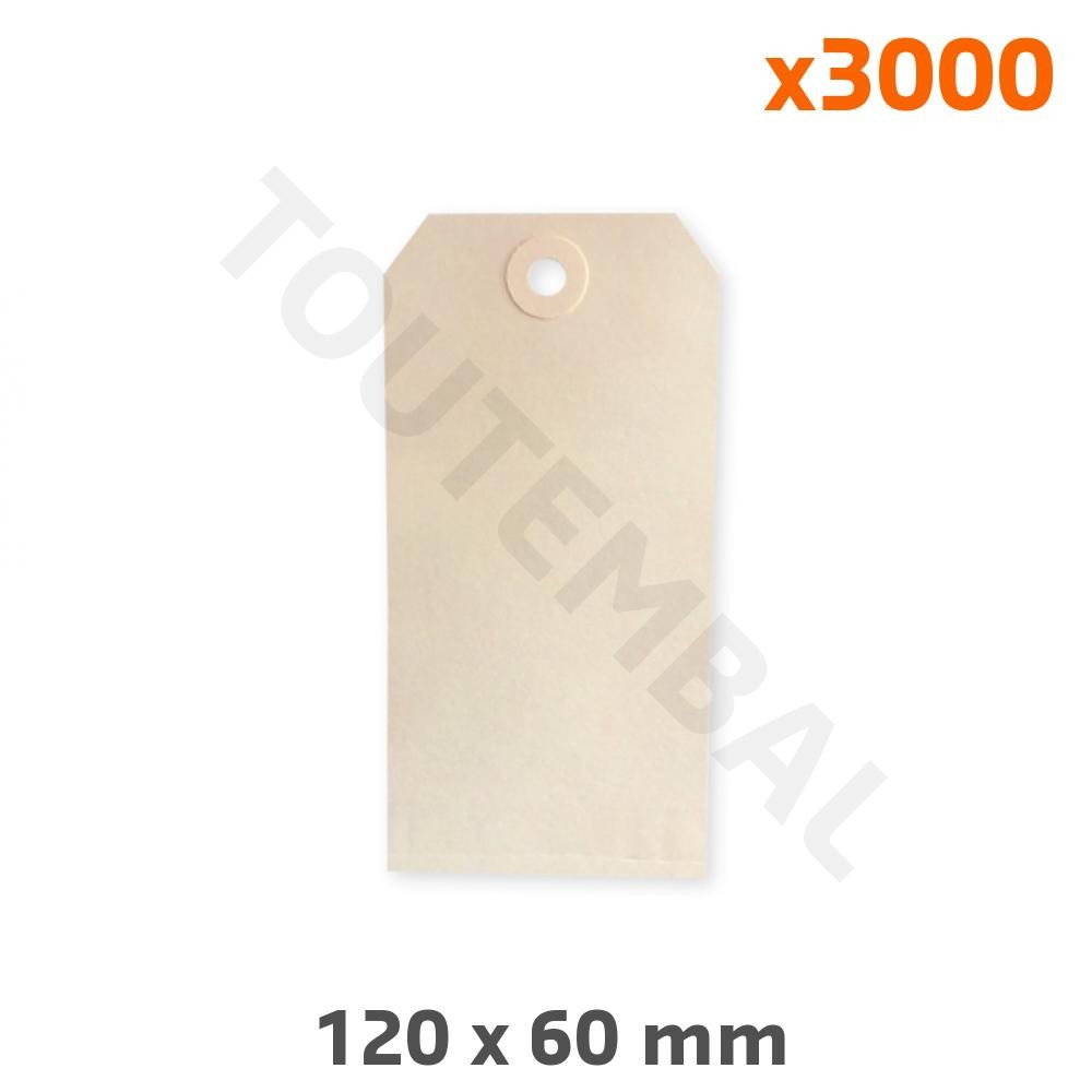 Etiquette Américaine Beige crème 120 x 60 mm en carton rigide aspect vintage