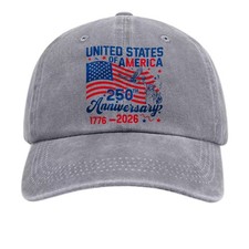 American Flag Eagle Liberty 250th Anniversary Adjustable Cotton Baseball Cap