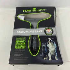 FURminator Grooming Rake for Dogs & Cats, Gray Standard — Rotating Teeth