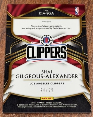 SHAI GILGEOUS-ALEXANDER 2018-19 SELECT ROOKIE JERSEY AUTO PURPLE 