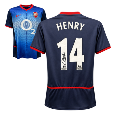 Thierry Henry Signed Arsenal Away Soccer Jersey #14 with Beckett