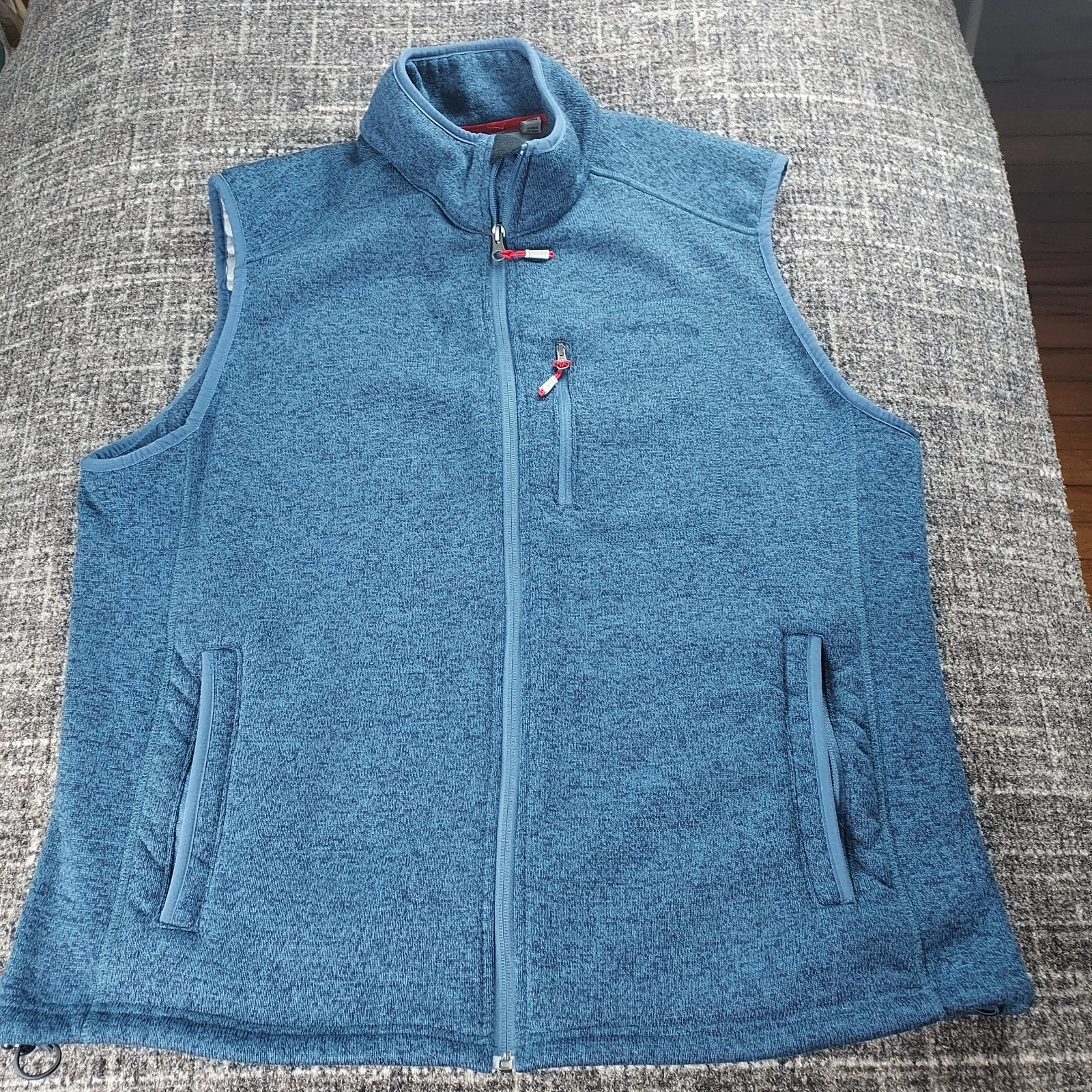 Orvis Mens Blue Fleece Vest Full Zip Outdoors Fishing Hiking Size 2XL Casual