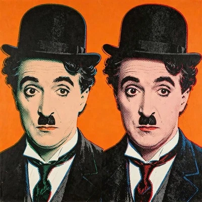Motiv Charlie Chaplin Wandbilder Pop Art Bilder Exclusive 5 cm Museum Keilrahmen - Bild 1 von 4