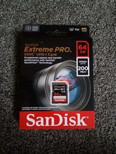 SanDisk 64GB SDXC Extreme Pro 200MB/s UHS-I C10 U3 V30 SD SDSDXXU-064G-GUCIN