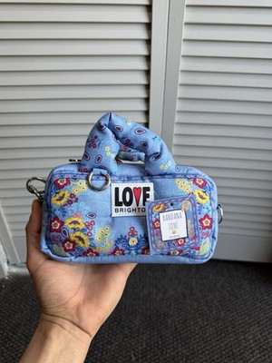 Brighton Light Blue Floral Bandana Pouch Brighton Bandana Love Crossbody Bag Light Blue Floral  main image 3