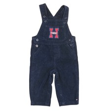 Tommy Hilfiger Baby Corduroy Overalls Navy Blue 18M Straps Snap Closures Vintage