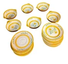 Vintage Stangl Terra Rose Yellow Tulip Stoneware Lot of 26 Bowls Plates Saucers