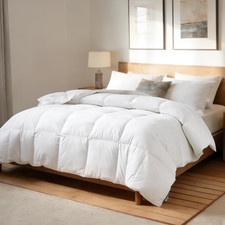 Goose Feather down Fiber Comforter - 100 Cotton Fluffy Duvet Insert - Luxury Ho