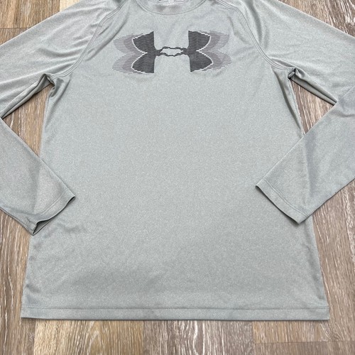 UNDER ARMOUR Graphic Heat Gear Grey Activewear Pullover Shirt Youth Boy's Small - Picture 7 of 8