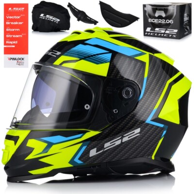 LS2 FF800 STORM II Integralhelm Tracker   Motorradhelm mit Sonnenblende, XS-3XL