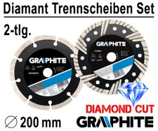 2 x Diamanttrennscheibe Diamantscheibe Nass Schneider Ø 200 mm x 25.4 mm TUR-SEG