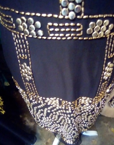 D-U-S-K women's Pure Silk Black Embellish Sleeveless Dress sz14. Sequin loss - Picture 2 of 10