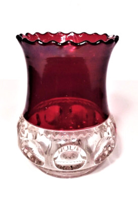 Antique EAPG Adams KINGS CROWN Ruby Flash Stain Celery Vase | eBay