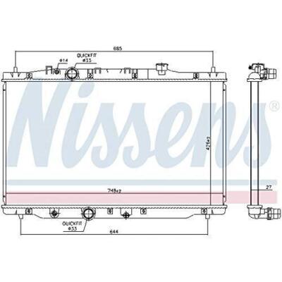 Cooler Engine Cooling Nissens 606522 for Honda Cr-V IV RM 2.2I 