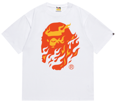 BAPE Flame Ape Head TEE T Shirt | eBay