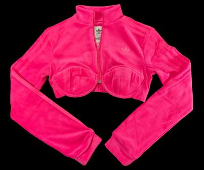 Jeremy Scott adidas JS Track Crop Top Jacket Velour H50967 SOLAR