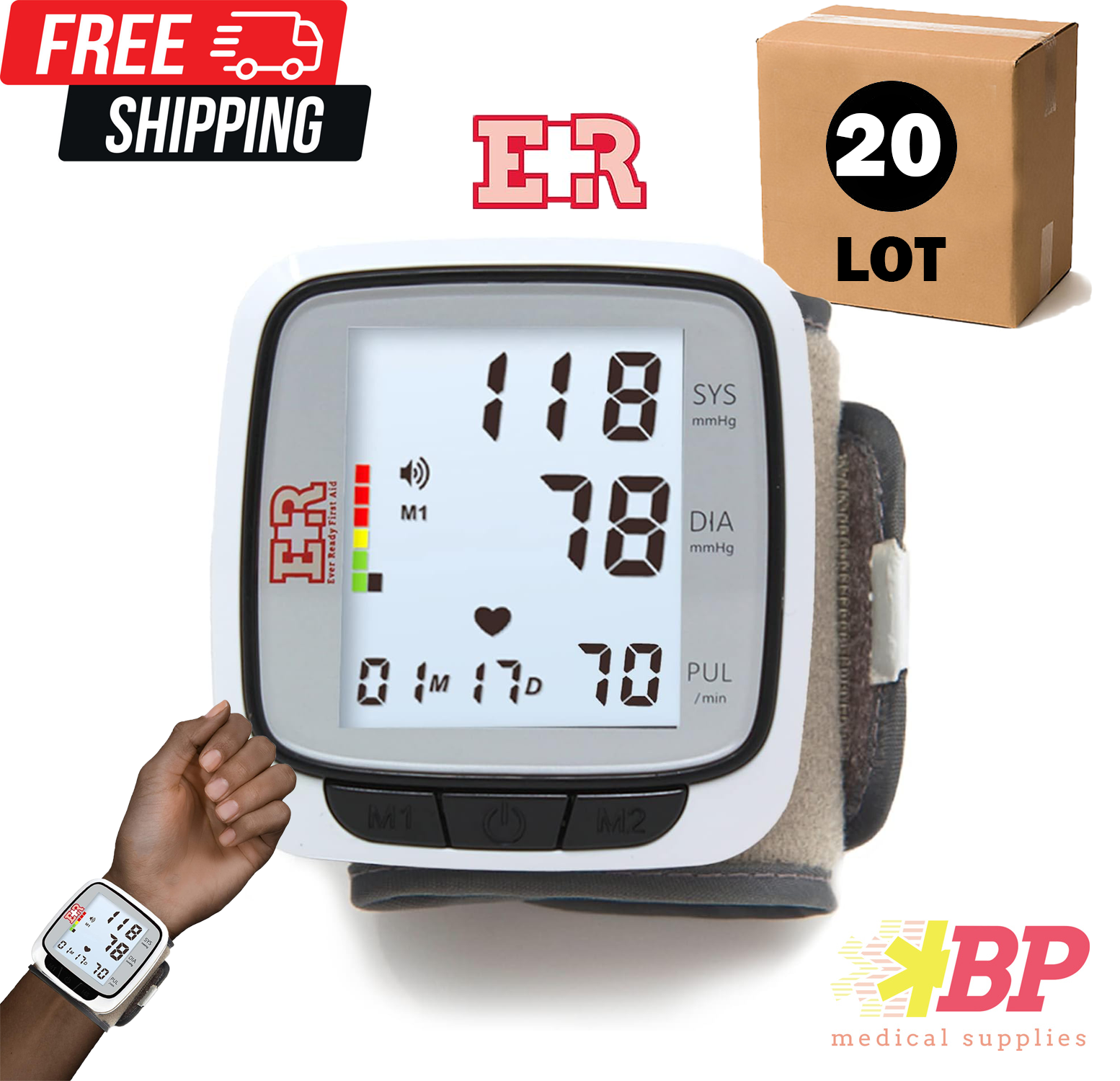 Lot of 20 Ever Ready Fully Automatic Blood Pressure Wrist Cuff Watch