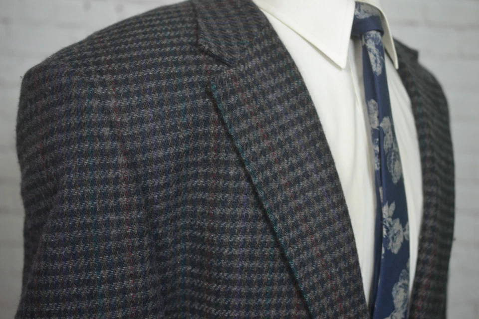 DAKS Mens Brown Check TWEED Wool Classic Fit Sport Coat Blazer Jacket SIZE 42L - Image 2 of 4