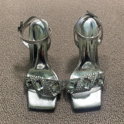 Azalea Wang Shoes Discoball Rhinestone Metallic Sandal Peep