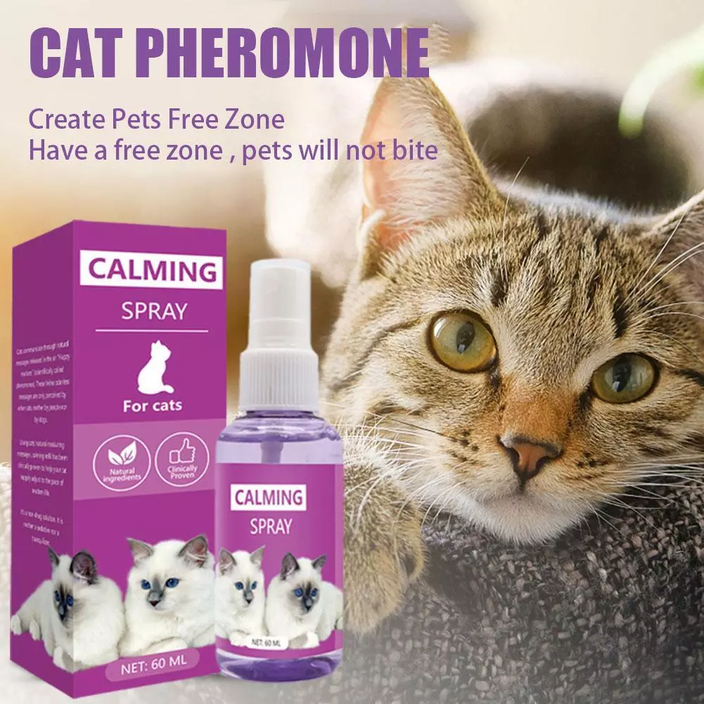 spray calmant animaux compagnie chats réduit phéromone soulagement  l'anxiété l `