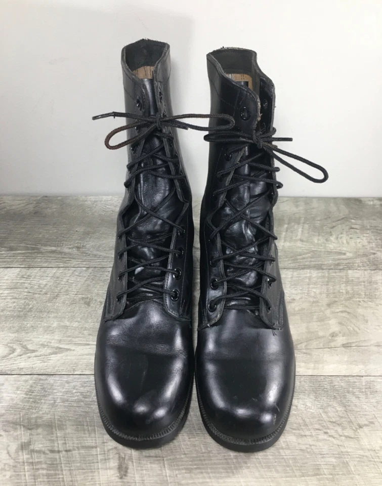 Grunge Leather Motorcycle Biker Mens Work Soft Toe Boots 10 Combat 80s Vtg Punk - Image 3 of 4