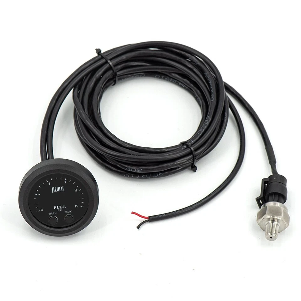2" 52mm Electronic Fuel Pressure Gauge Ultra-Thin with 1/8 Npt Sensor 0-15psi Foto 2 de 4
