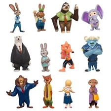 Zootopia Animals Dolls Figures Cake Topper Party Toys Gift - 12 Pcs Set