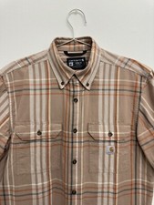 Carhartt Shirt Mens Medium Short Sleeve Button Up Work Loose Fit Workwear