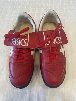 Vintage ASICS athletic shoes Red White Size 7 new