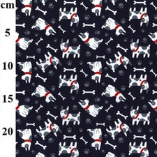 Cute Animals Fabric Dog Bone Black 100 Cotton 110cm Wide Quilting Fabric