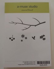 a muse studio stamps "seasonal branch" Brand New Branch Berry Snowflake Flowers
