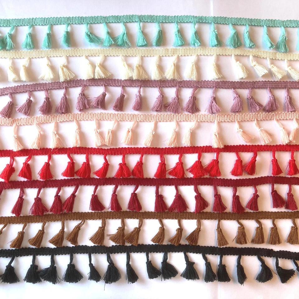 Quasten Band Farbwahl 40mm Zierband Bommel Borte Fransenband Deko Kostüm Nähen
